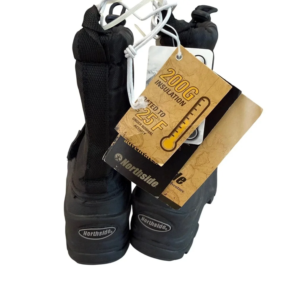 NWT Northside Kids Frosty Black Winter Snow Boots Thermolite Insulated Size‎ 10